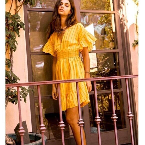 SAYLOR Adrianne Ruffle-Sleeve V-Neck Gauze Mini Dress Spring/Summer size small - Picture 7 of 9